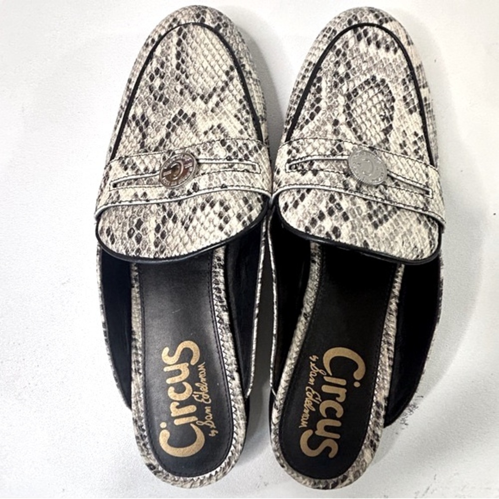 Circus by Sam Edelman Snakeskin Hal Penny Loafer Slip On Slide Mules Women’s 7.5 - Picture 6 of 10